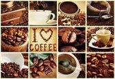 Fotobehang - Vlies Behang - I Love Coffee Collage - Koffie - 208 x 146 cm