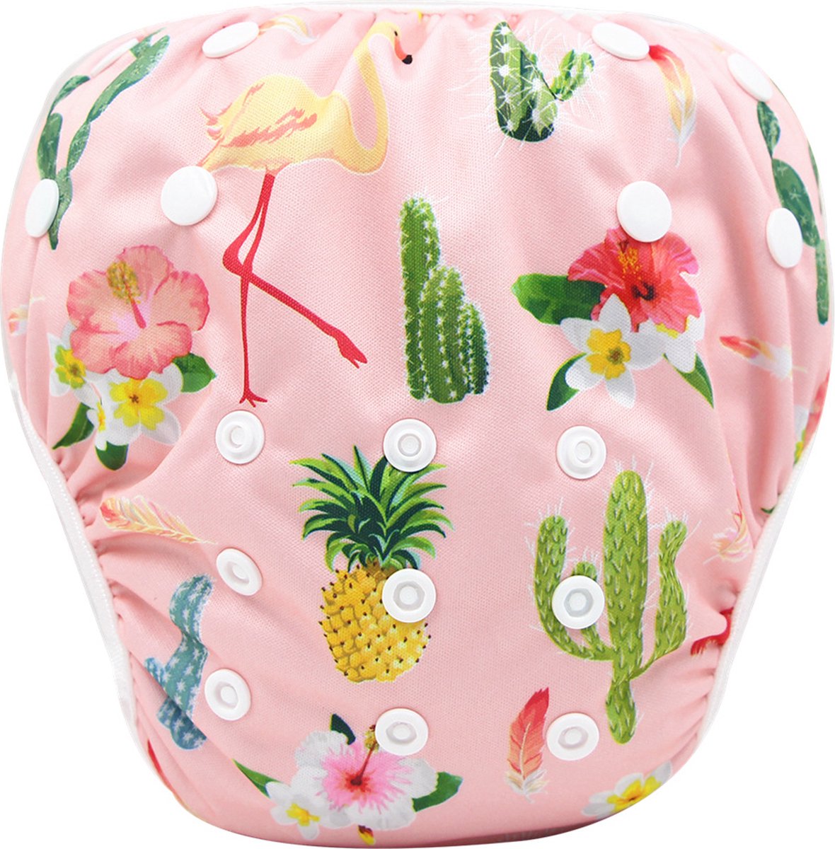 Bol.com RAMBUX® - Zwemluier - Flamingo - Wasbaar & Verstelbaar - Zwembroek voor Zwembad - Zwemshort Baby & Peuter - 3-15 KG - 0-... aanbieding