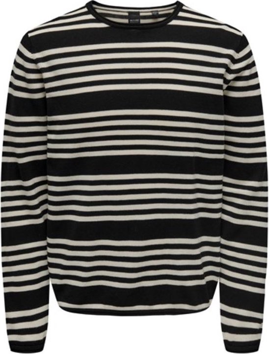 Only & Sons- Pull - Onsoby - Rayé - Noir/Blanc antique - M