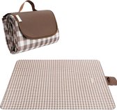 Picknickkleed met opbergtas bruin - 145x200cm - Strandmat waterdicht opvouwbaar - Strandkleed - Strandlaken