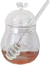 Glazen Honingpot, Transparante Jampotten, Glass honey pot, transparent jam jars, Honey dispenser Glass container