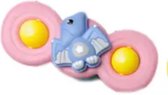 kinderen Roze met blauwe Dino spinner met rammelaar - bath toy - bath speelgoed- dino rammelaar en spinner - fun spinner