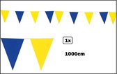 Vlaggenlijn blauw/geel 10 meter - vlaglijn themafeest festival blauw geel verjaardag jubileum