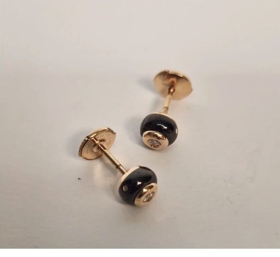 Clips d'oreilles - céramique - diamant - or rose - 18 carats - Orotech - OK 4/1 - vente