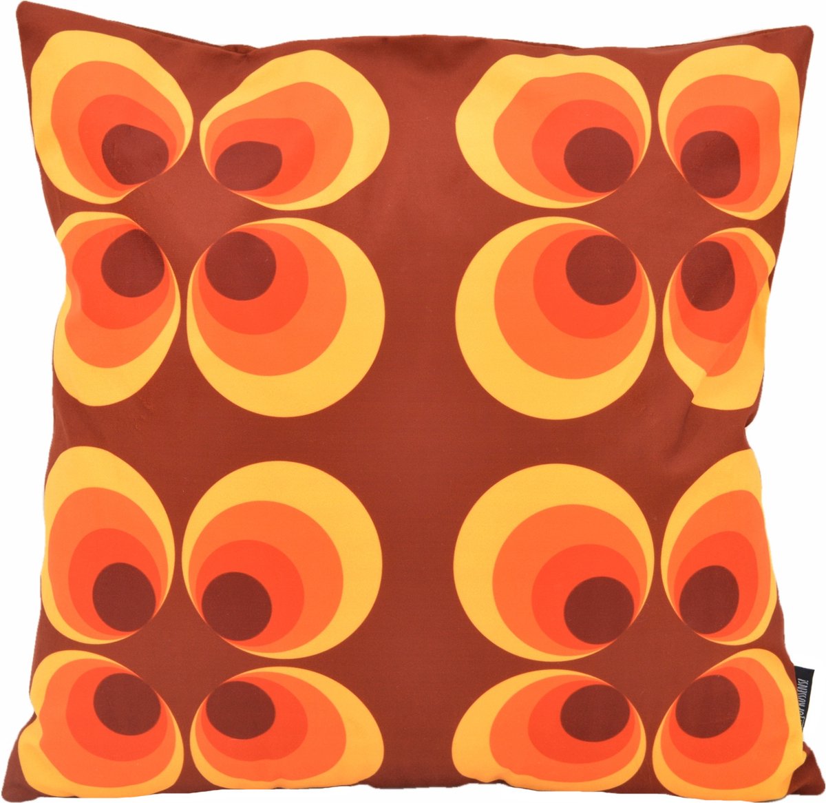 Gek op Kussens! Sierkussen Retro Style #2 | 45 x 45 cm | Katoen/Polyester Bruin/Oranje