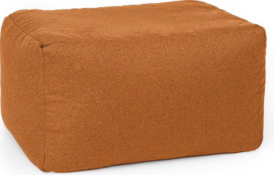 Drop & Sit Poef Duurzaam en van 100% Gerecyclede Petflessen - Oranje - Waterafstotend - 55x75x45cm - Voor Binnen en Buiten