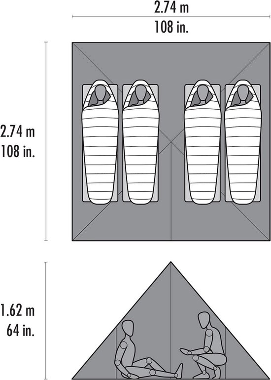 MSR - Front Range - Oranje - oranje - 4 - Tent — afbeelding 4
