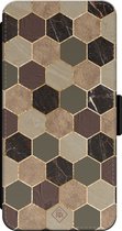 Bibliothèque Casimoda® - Coque iPhone 14 Pro Max avec porte-cartes - Cube marron vert - Marron/beige - Simili cuir
