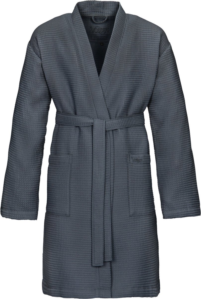 Vossen Badjas Comfort Line ROM - Pique Flanell L - Sauna Badjas Grijs