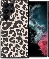 iMoshion Hoesje Geschikt voor Samsung Galaxy S23 Ultra Hoesje Siliconen - iMoshion Design hoesje - Zwart / Leopard