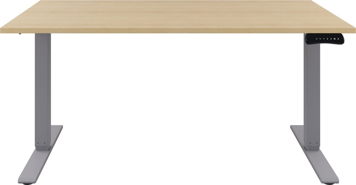 Zit sta Bureau - Verstelbaar bureau  200 x 80 cm  Wild peren bureaublad - Aluminium onderstel - 2 motoren-- blad- onderstel- x80