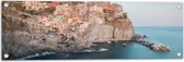Tuinposter – Huisjes aan de Kust in Cinque Terre, Italië - 90x30 cm Foto op Tuinposter (wanddecoratie voor buiten en binnen)