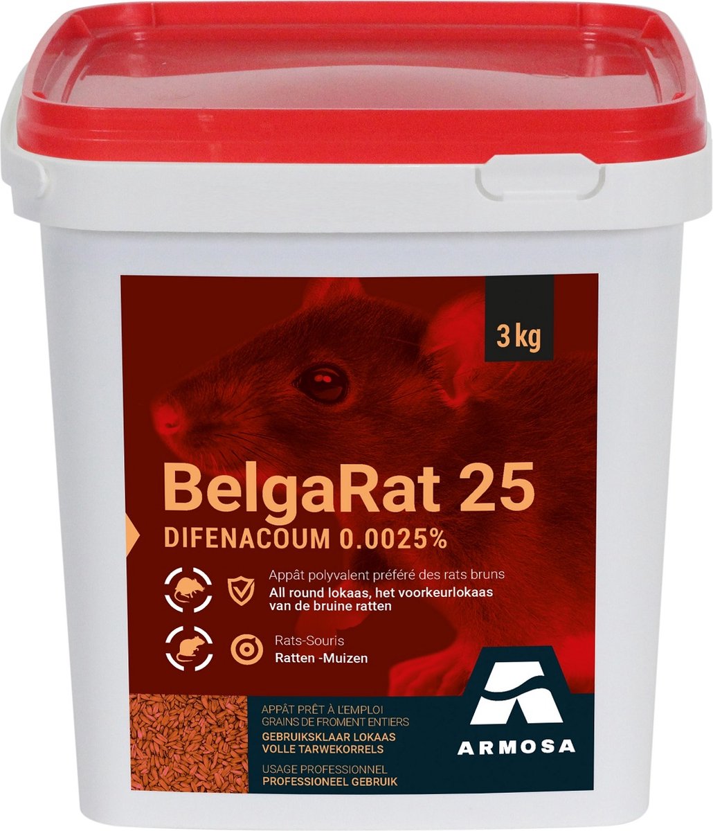 BelgaRat 25 (céréales) - 120 sachets pré-dosés 25 g = 3 kg - Anti