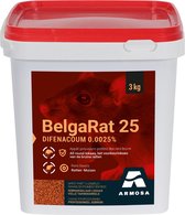 BelgaRat 25 (granen) - 120 x voorgedoseerde zakjes 25 g = 3 kg - Zeer krachtige ratten bestrijding voor binnen en buiten