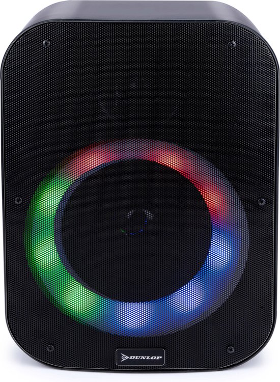 Dunlop Bluetooth Speaker 20 Watt - 1200 mAh accu - Koppelbaar - Met Disco Licht - Zwart - 5.5 uur speelduur van Dunlop — afbeelding 2