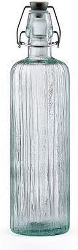 BigBuy Home Vaso Ambra Vetro Riciclato 13 x 13 x 31 cm