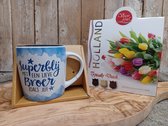 Broer, Tweelingbroer, Zwager, Cadeau, Mok, Cadeauset, Chocolade, Doos Chocolade, Belgische Chocolade, tulpen, lieve broer, geweldig, stoer, bedankt, kerst, sinterklaas, verjaardag, broer zussendag-koffiemok-theebeker-mok-beker-gift-mannencadeau