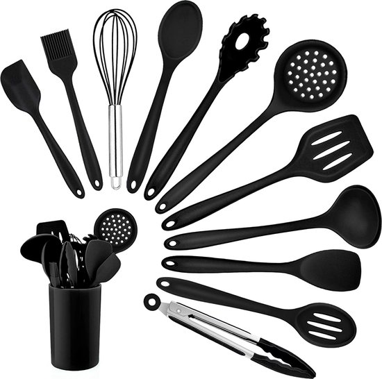 Ensemble Ustensiles De Cuisine 10 Pièces En Silicone - Antiadhésif, Résistant à La Chaleur, Poignée Ergonomique