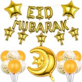 Eid mubarak ballonnen decoratie set van 33 stuks voor Eid el fitr Eid el Adha goud