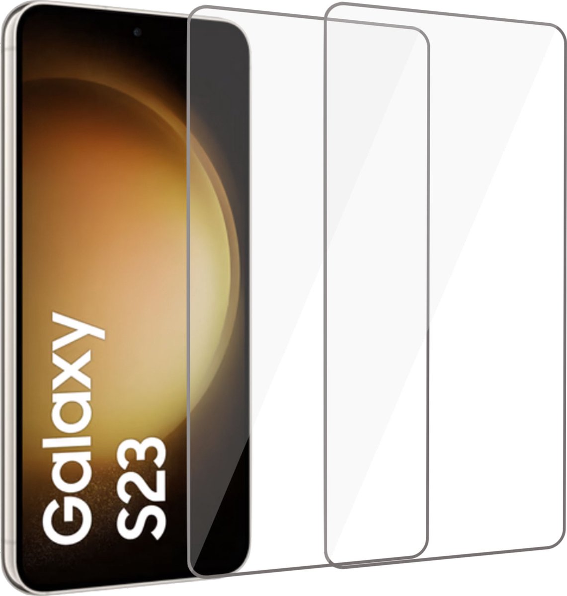 2x Screenprotector geschikt voor Samsung S23 – Screen Protector Tempered Glass