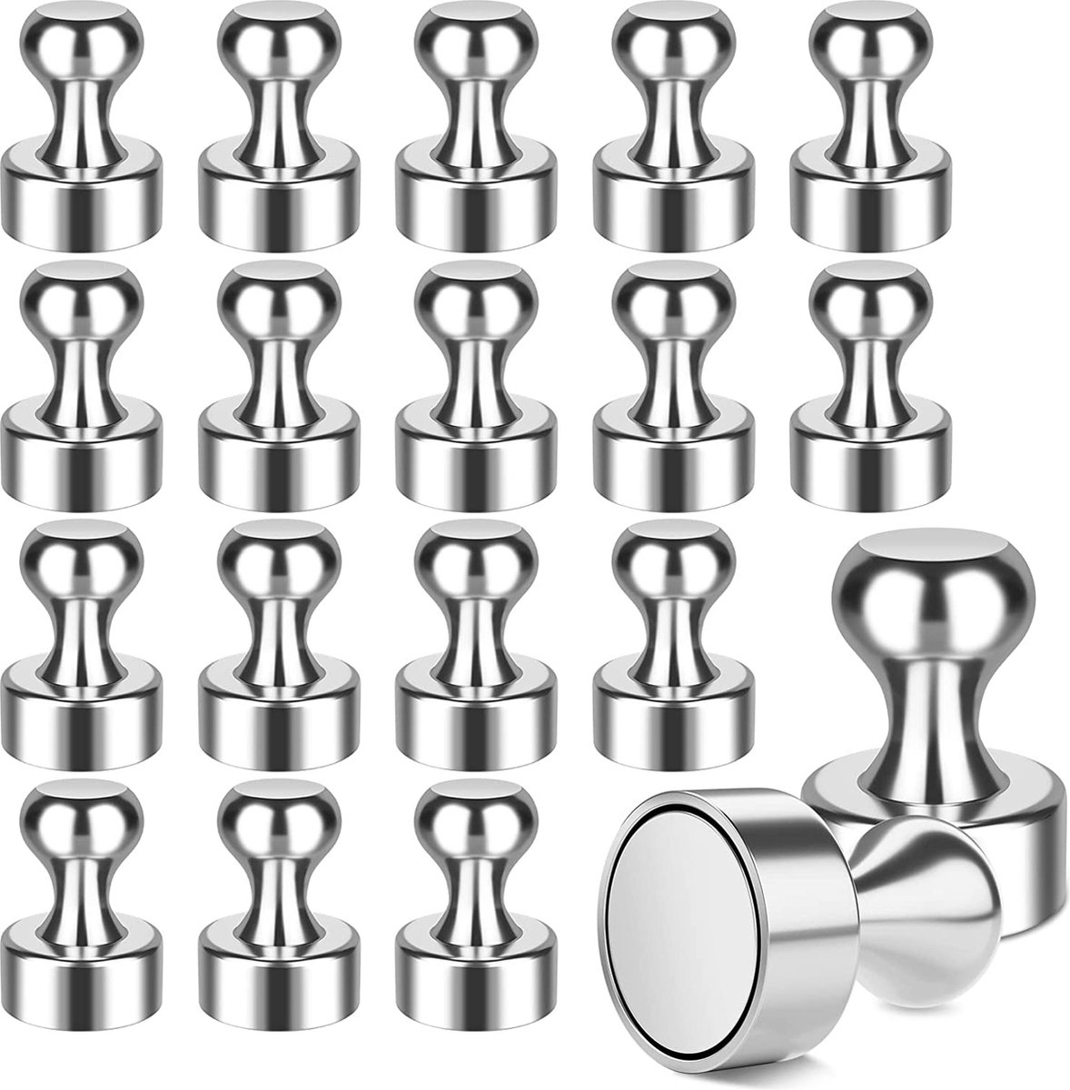 BOTC Super sterke magneten - 12 stuks-Inclusief Opbergdoosje met bewaardoosje  - zilver - BOTC