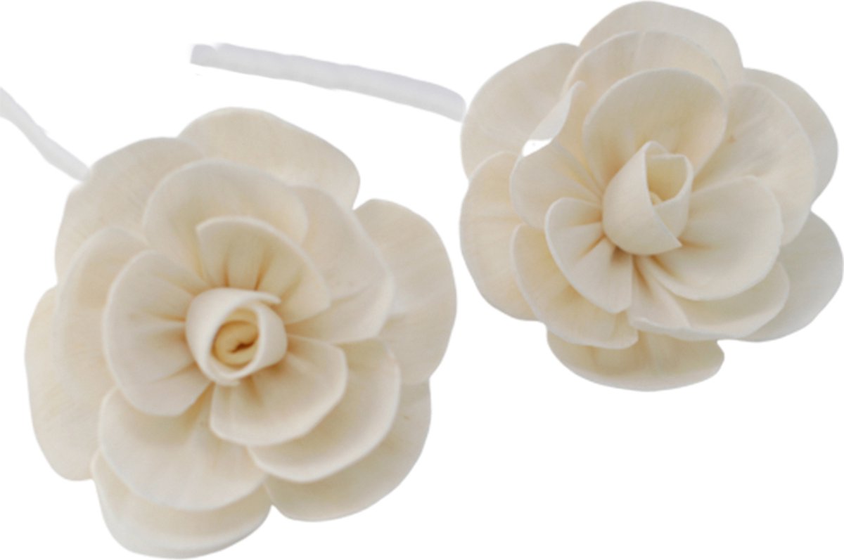 Vervangende geurstokjes bloem - 2x Natuurlijke Diffuser Bloemen - Bloem: hoogte 3,5 - diameter 6 cm - 2 stuks
