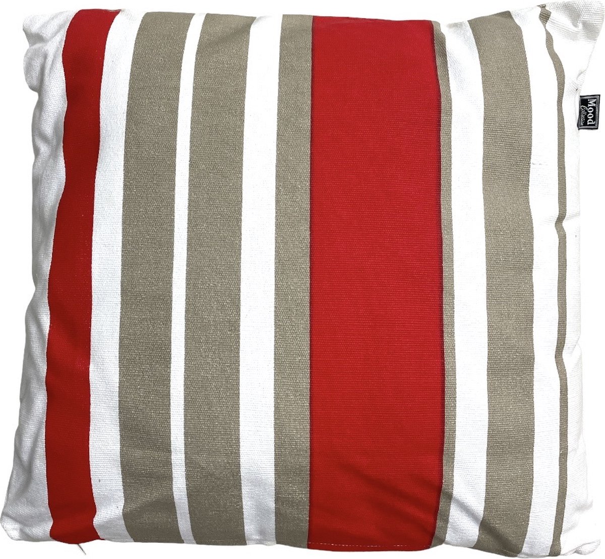Jolipa Kussen - type 4 - 50cm x 50cm - kleur gebroken wit/taupe/rood - Prijs per stuk