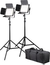 Bresser Fotostudioset - BR-600MB - Set van Twee Lampen + Statief - 36W Bi-Color - Geschikt voor op Locatie