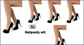 5x Netpanty wit luxe - Xarnaval optocht festival thema feest huwelijk party sexy panty gala huwelijk