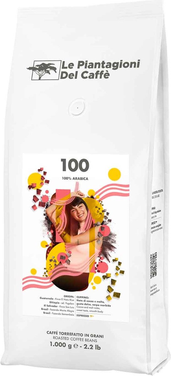 Le Piantagioni del Caffè 100 - Koffiebonen - 100% Arabica - 1000 gram