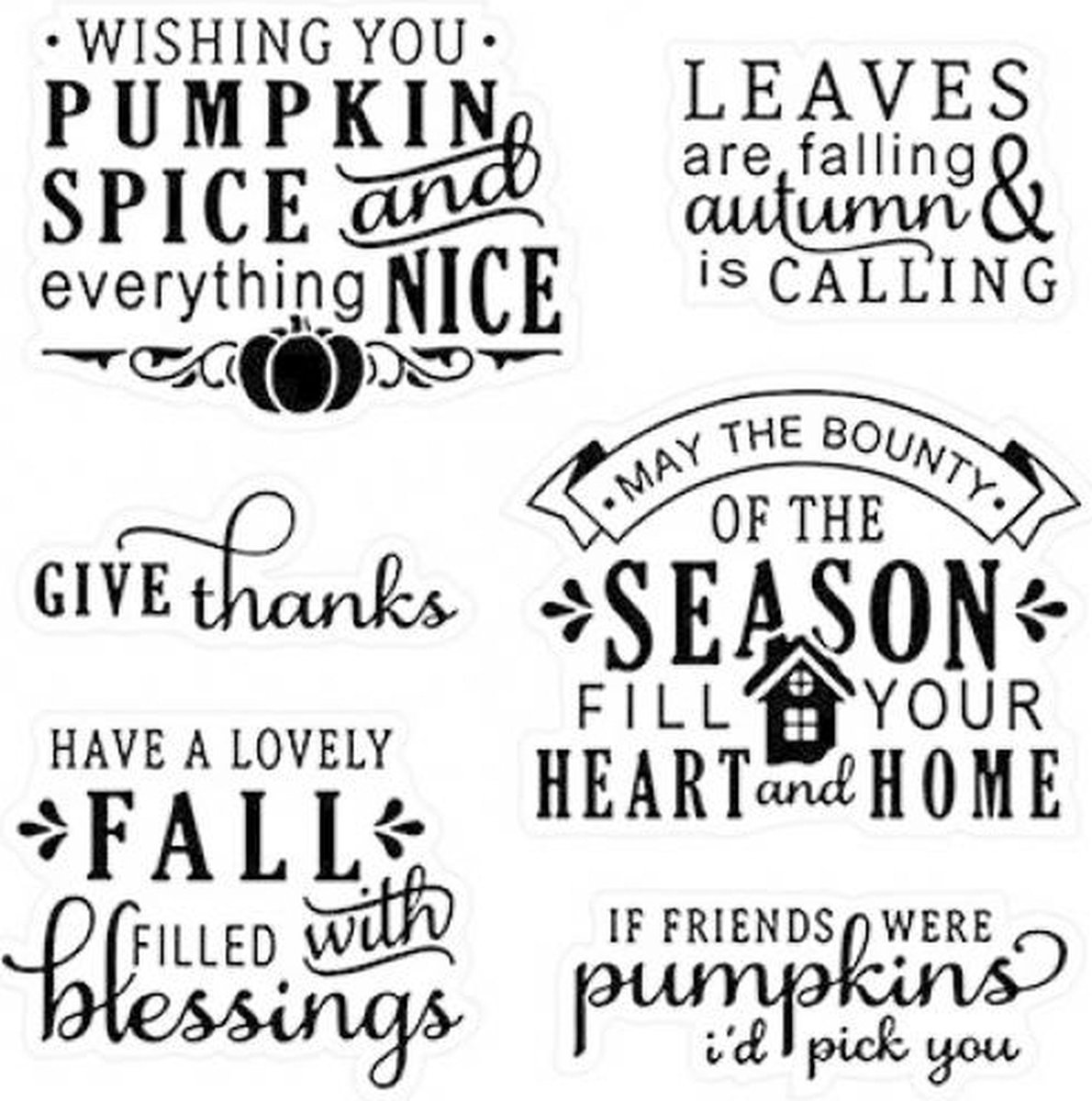 Happy Fall Sentiment Clear Stamps (3100) (DISCONTINUED)