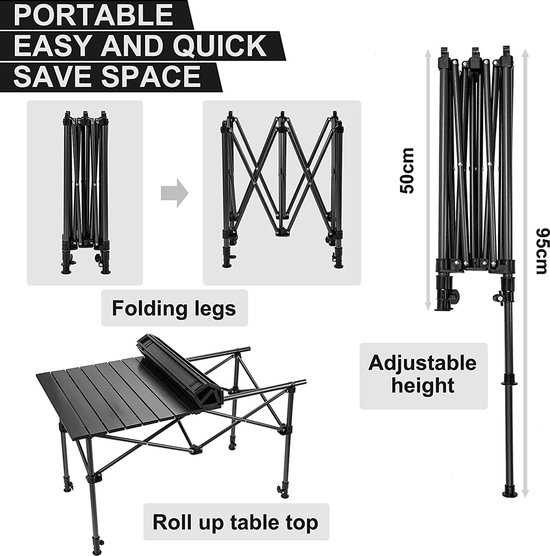 Camping Tafel - luxe opvouwbare Tafel van Merkloos — afbeelding 3