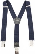 Bretels blauw - 3 Clips - Met extra stevige, sterke en brede klem die niet losschieten!