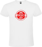 Wit T-Shirt met “Legend sinds 1967 “ Afbeelding Rood Size XXXL