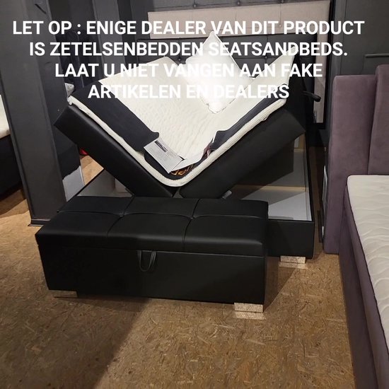 Boxspring bed Malaga 160x200 grijs stof - compleet bed met opbergruimte en topdekmatras inbegrepen ' zetelsenbedden