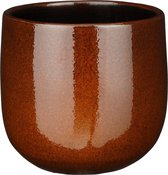 Mica Decorations - Cache-pot/pot de fleur - céramique - brun terra brillant/tacheté - D21/H19 cm