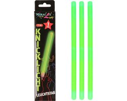 Neon glow in the dark party breaklights stick - Set van 3x stuks - groen - 20 cm - lichtgevende feestartikelen