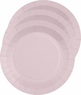 Assiettes à pâtisserie/gâteaux Santex party - rose clair - 20x pièces - karton - D17 cm