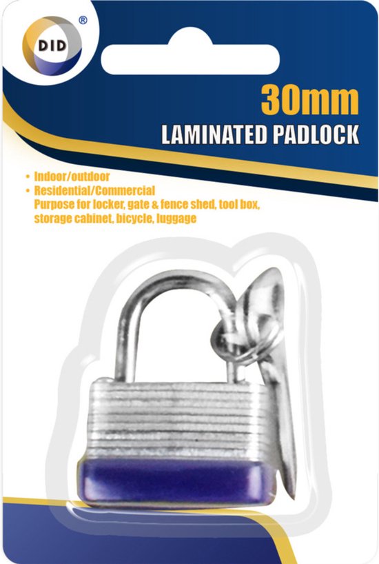 Roestvrijstalen hangslot met sleutel, hangslot met korte beugel, 30mm, waterdicht, outdoor beveiliging, gelijksluitend slot voor schuren, schoolgymkluisje, gereedschapskist, hek, indoor opslageenheid