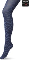 Bonnie Doon Collants pour femme avec imprimé Zebra 100 deniers Taille S/M Blauw - Excellent confort de port - Imprimé zèbre - Imprimé animalier - Coutures lisses - Ajustement parfait - Mer de Bering - BP211902