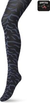 Bonnie Doon Dames Panty met Zebra Print 100 Denier maat L/XL Zwart - Uitstekend Draagcomfort - Zebraprint - Dierenprint - Gladde Naden - Perfecte Pasvorm - Black - BP211902.101