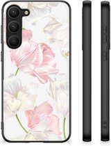 Back Case TPU Siliconen Hoesje Samsung Galaxy S23 Plus GSM Hoesje met Zwarte rand Mooie Bloemen