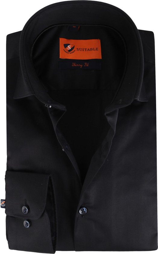 Suitable Overhemd Skinny Fit Zwart Maat 37 Heren Overhemden Formeel bol