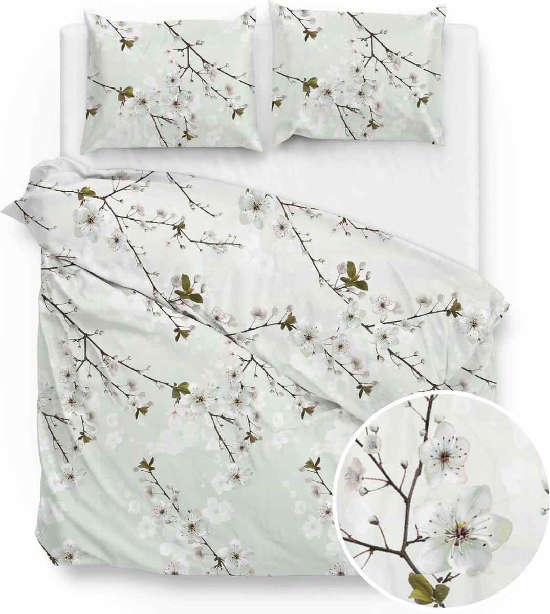 Zo! Home Zo!Home Henda Dekbedovertrek- Flanel - Tweepersoons - 200x200/220 cm - green