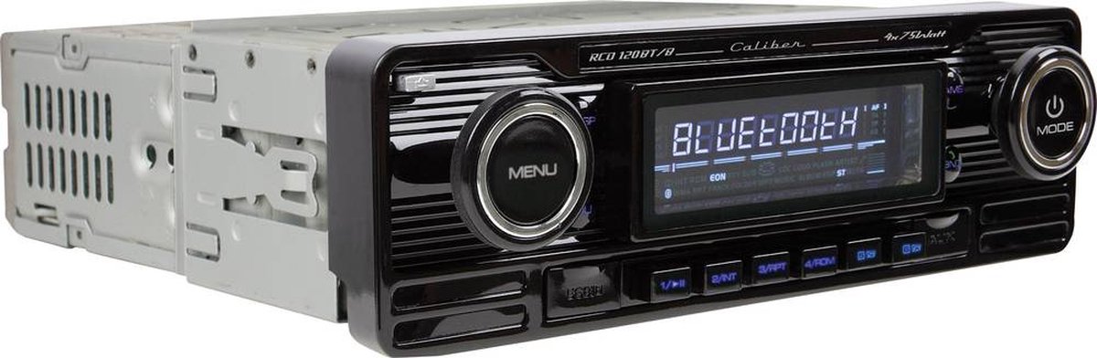 Minachting Buiten adem Kast Caliber Autoradio met Bluetooth FM, CD, AUX, SD en USB 1 DIN Retro Radio  voor Oldtimer... | bol.com