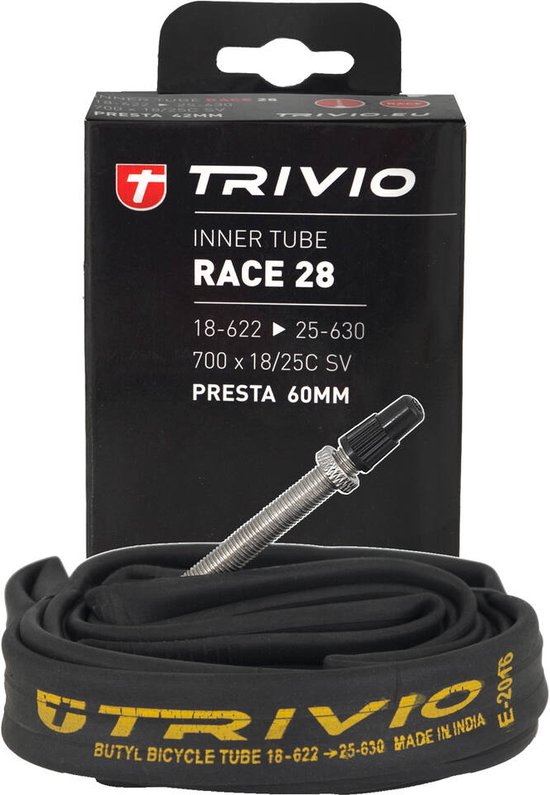 Trivio - Binnenband Racefiets 700X18/25C SV 60MM Presta 5 stuks voordeelpakket van Trivio — afbeelding 2