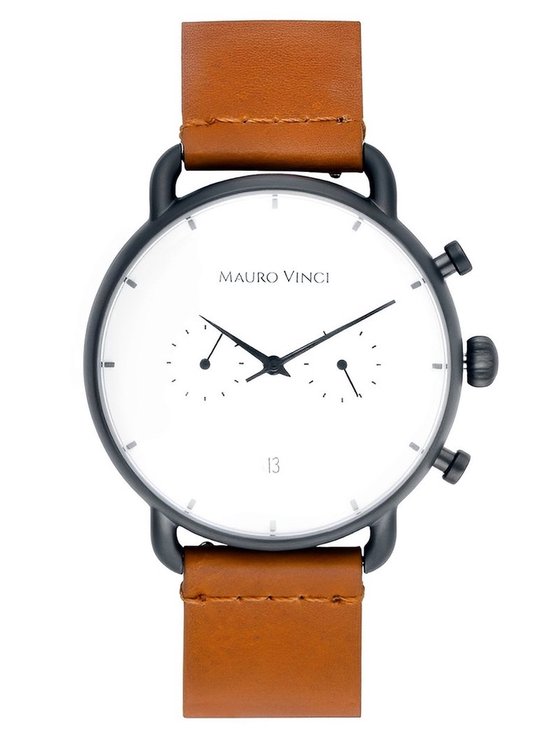 Heren horloge zwart staal met wit - Horloges voor mannen van Mauro Vinci -  Heren... | bol.com