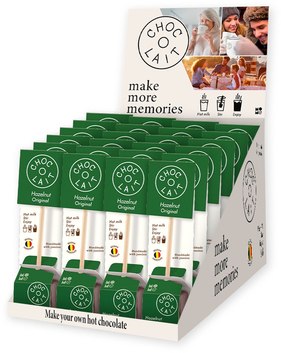 Choc-o-Lait - Warme Hazelnoot Chocoladestok - 24 stuks