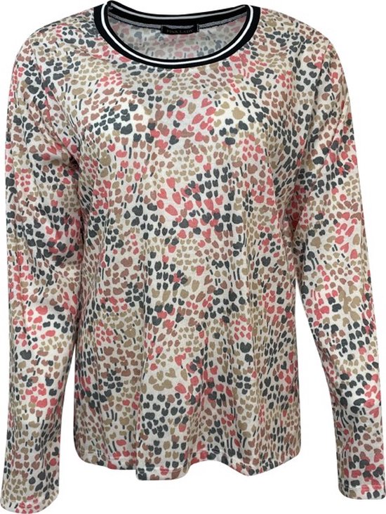 Pink Lady dames shirt - shirt dames LM - M108 - koraal print - maat L