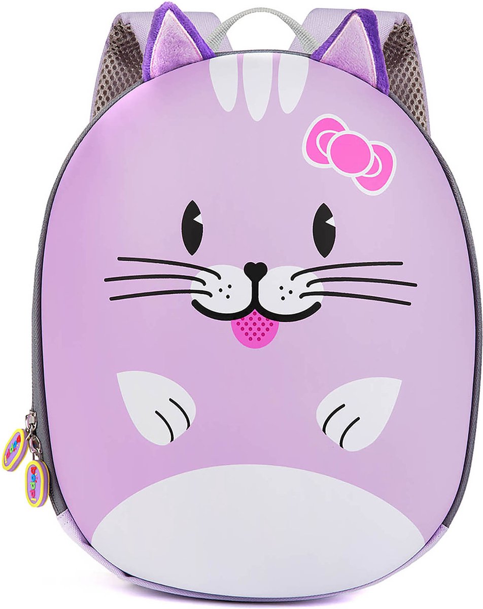 Kinderrugzak - kat - lichtgewicht - comfortabel - duurzame hardcase - 4L